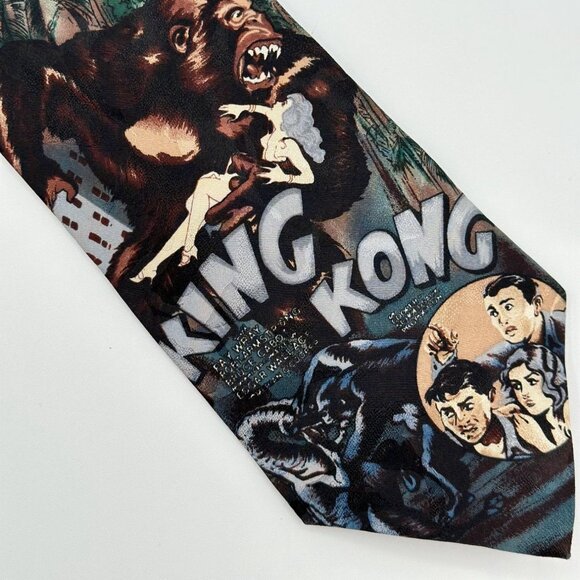 American Film Classics King Kong Tie Made In Usa 100% Silk - Picture 1 of 6